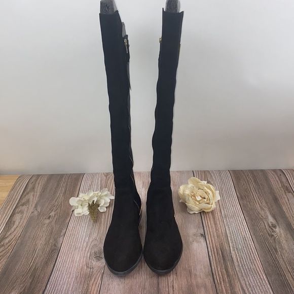 Calvin Klein Black Suede Over the Knee Boots 9M - Picture 3 of 8